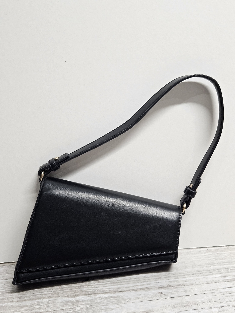 Madison West Mini Asymmetric Shoulder Bag  Black